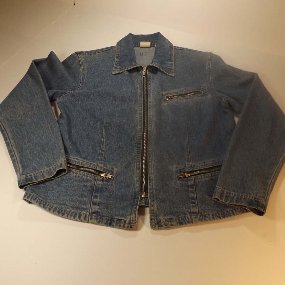 Xhilaration Jean Full Zip Jacket, Size M